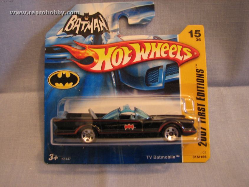 Hot Wheels 1/64 Scale 1966 TV Batmobile 2007 - SHORT CARD | www 